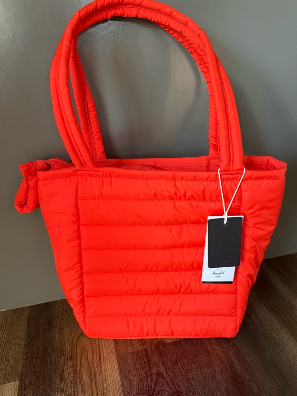 Herschel Supply Co. Retreat™ Tote in a quilted red fabric. - Sold Out Online